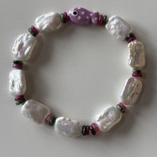 Magenta Moss Gone Fishing Anklet