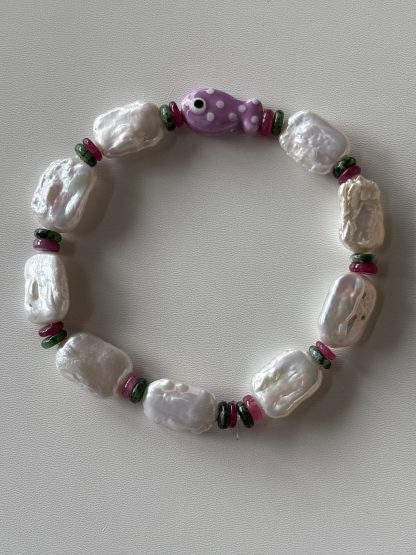 Magenta Moss Gone Fishing Anklet